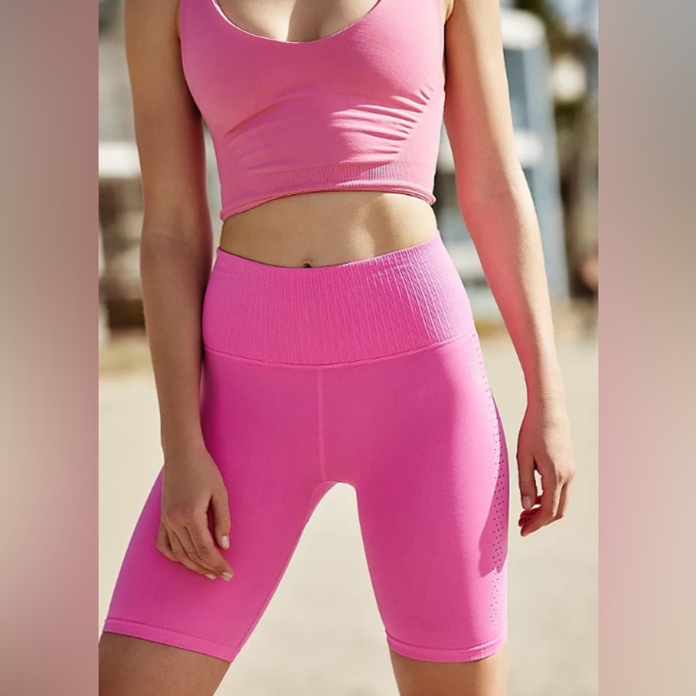 Free People Movement Good Karma Bike Shorts In Pink Size XS